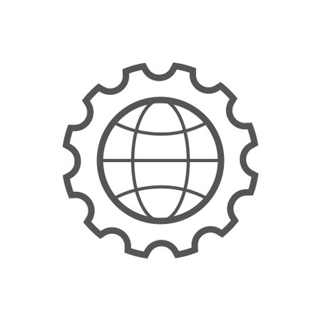 Global setting icon. Perfect use for print media, web, stock images, commercial use or any kind of design project. Editable Stroke. EPS 10のイラスト素材