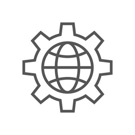 Global Setting vector outline icon illustration. Editable Stroke. EPS 10のイラスト素材