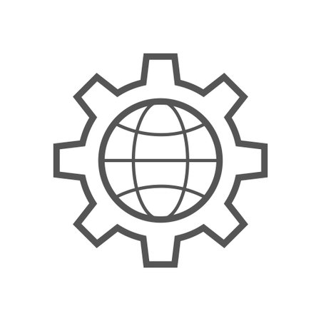 Global setting icon. Perfect use for print media, web, stock images, commercial use or any kind of design project. Editable Stroke. EPS 10のイラスト素材