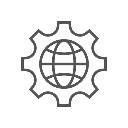 Global setting icon. Perfect use for print media, web, stock images, commercial use or any kind of design project. Editable Stroke. EPS 10のイラスト素材