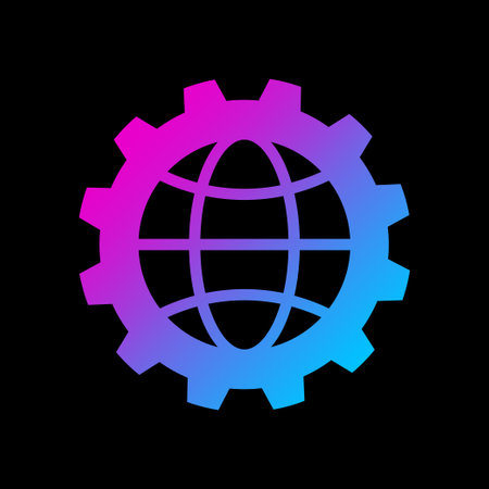 Global settings vector icon. Settings, download and connection. Flat style sign for mobile concept and web design. Global settings sign. EPS 10のイラスト素材