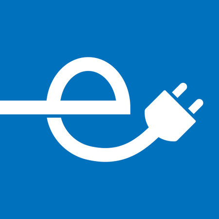Electric car charger plug icon symbol, EV car, green hybrid vehicles charging point. Eco friendly vehicle concept. Vector illustration. EPS 10のイラスト素材