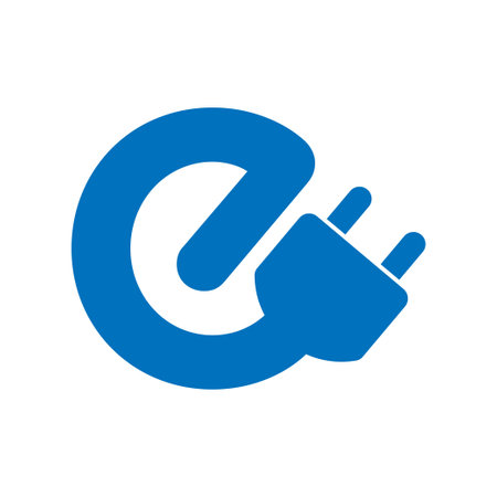 Electrical automobile cable contour and plug charging symbol. Eco friendly electro auto vehicle concept. Vector electricity illustration. EPS 10のイラスト素材