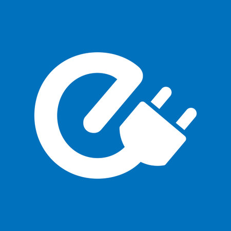 Electrical automobile cable contour and plug charging symbol. Eco friendly electro auto vehicle concept. Vector electricity illustration. EPS 10のイラスト素材