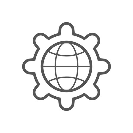 Global setting icon. Perfect use for print media, web, stock images, commercial use or any kind of design project. Editable Stroke. EPS 10のイラスト素材