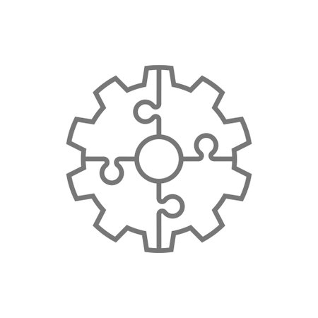 Jigsaw puzzle icon. Solving the problem, moving to the next level and skill development concept. EPS 10のイラスト素材