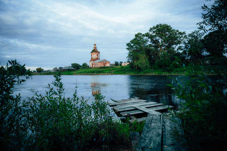 ruined church in the cityの写真素材