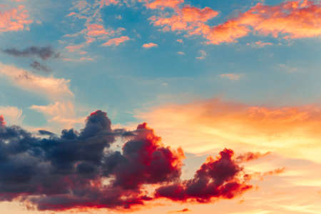 Clouds at sunset timeの写真素材