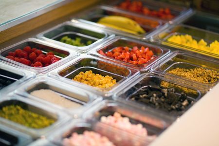 Some yummy toppings in a food shopの写真素材