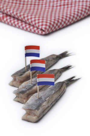 Dutch traditional Fresh herringの写真素材