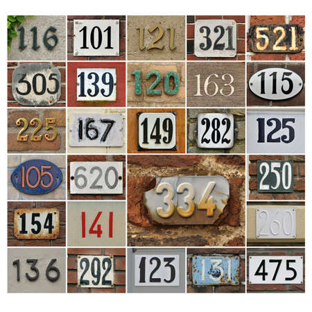 Collage of House numbers random, hundred plusの写真素材