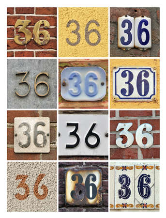 Collage of House Numbers Thirty-six