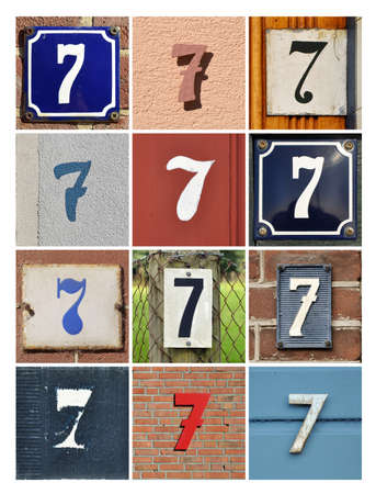 Collage of House Numbers Seven