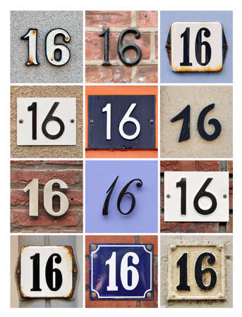 Collage of House Numbers Sixteenの写真素材