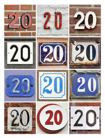 Collage of House Numbers Twentyの写真素材