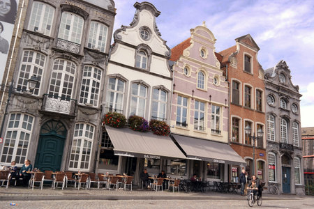 MECHELEN, BELGIUM - OCTOBER 2014: View at Flemish gables of the Grote Markt, Mechelen, Belgium.のeditorial素材