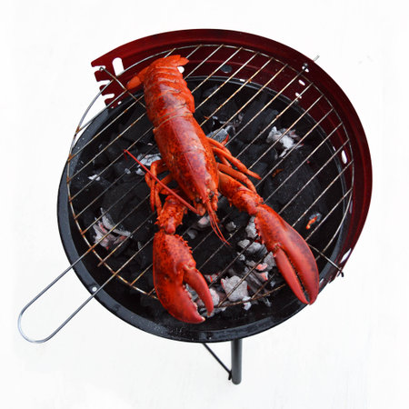 Canadian Lobster grilled on the barbecueの写真素材