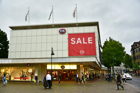 AACHEN, GERMANY - AUGUST 2017: Sale at C & A fashion store. C & A is an international chain of fashion retail clothing storesのeditorial素材