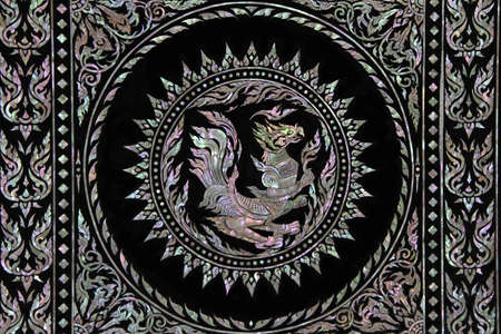 Traditional Thai style art, pieced from pieces of oyster shell の写真素材