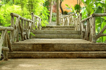 wood bridge の写真素材