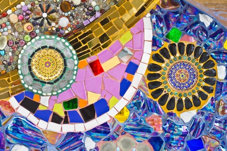 Color pattern of the wall made of ceramic and marble and shell の写真素材