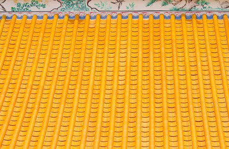 Chinese temple roof yellow の写真素材