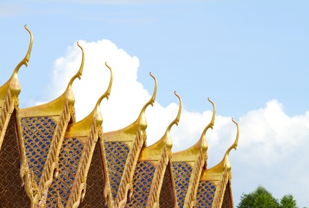 Chofah Thai temple with a background of sky 