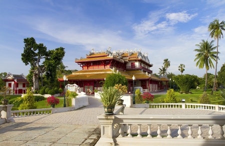 Chinese temple in Bang Pa-In Palace, Ayutthaya Province  の写真素材
