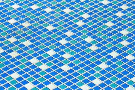 blue mosaic tiles on a wall