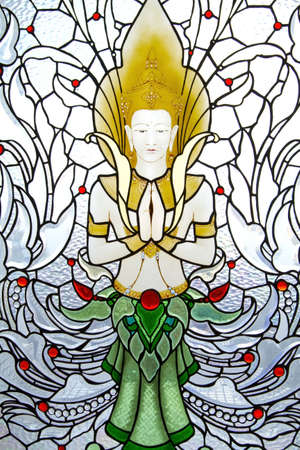 Angel pattern on the glass nicely のeditorial素材