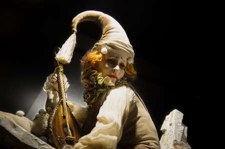 Halloween decorations, Spooky, evil, creepy, horrible, terrifying, beautiful clown with red hair and...