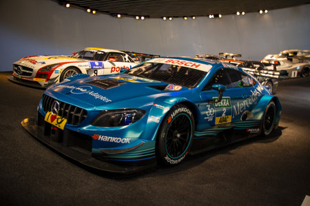 Stuttgart, Germany - July 5 2022: Historic collection of Mercedes racing cars and other brand in...