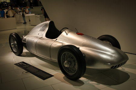 Stuttgart, Germany - July 5 2022: Historic collection of Porsche racing, sport and classic cars. Interior of Porsche automobile museum. Permanent exhibition of 911 targa, 961, Carrera coupe and othersのeditorial素材
