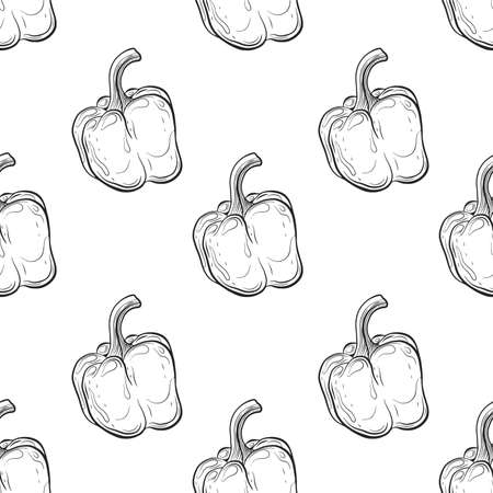 pepper pattern drawing on lineart styleのイラスト素材