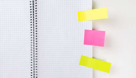 Checked notepad with sticker