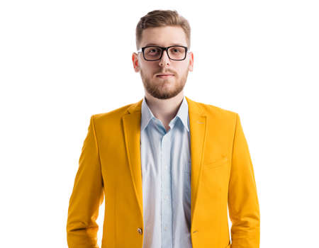 Portrait of confident man in studioの写真素材