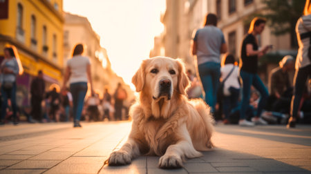 A Serene Canine Resting Peacefullyの素材
