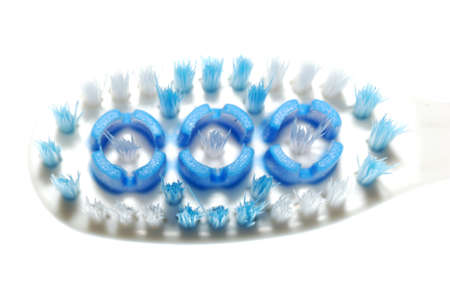 toothbrush detail macro, isolated in white.