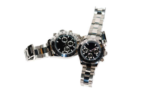 wrist watch pair isolated on white