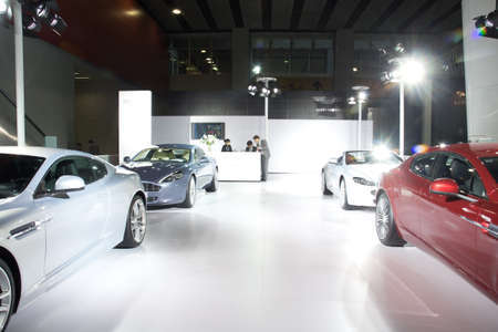 GUANGZHOU, CHINA - DEC 27: Aston Martin sport car on display at the 8th China international automobile exhibition. on December 27, 2010 in Guangzhou China.のeditorial素材