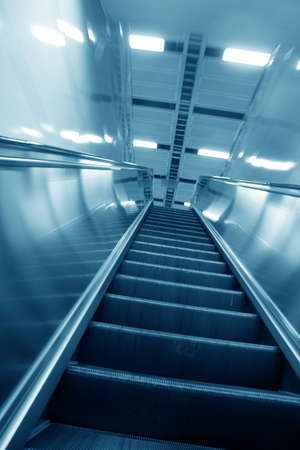moving escalator on modern city