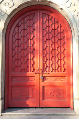 chinese ancient architecture door backgroundの写真素材