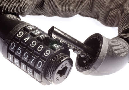 secure coded lock isolated on whiteの写真素材