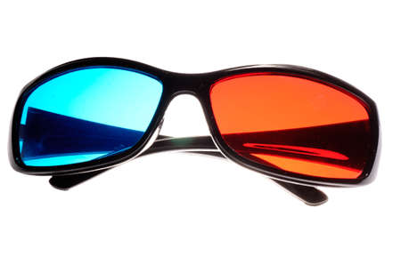 3D glasses isolated on whiteの写真素材