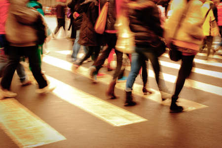 people on zebra crossing streetの写真素材