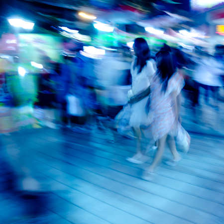 city people crowd on business walking street blur motionの写真素材