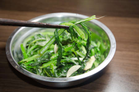 chinese food saute green vegetableの写真素材