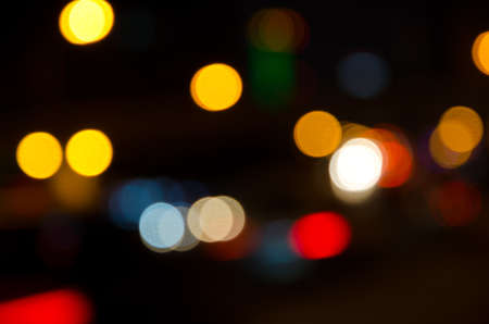 busy big city night traffic light abstractの写真素材