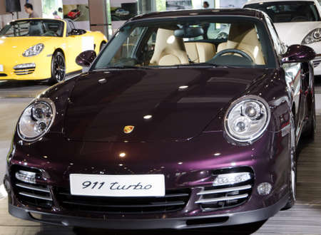 GuANGZHOU, CHINA - OCT 02: Porsche 911 turbo sport car on display at the Guangzhou daily Baiyun international automobile exhibition. on October 02, 2011 in Guangzhou China.のeditorial素材