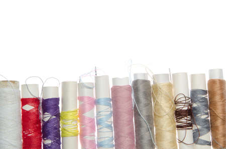 spool of thread isolated on white backgroundの写真素材